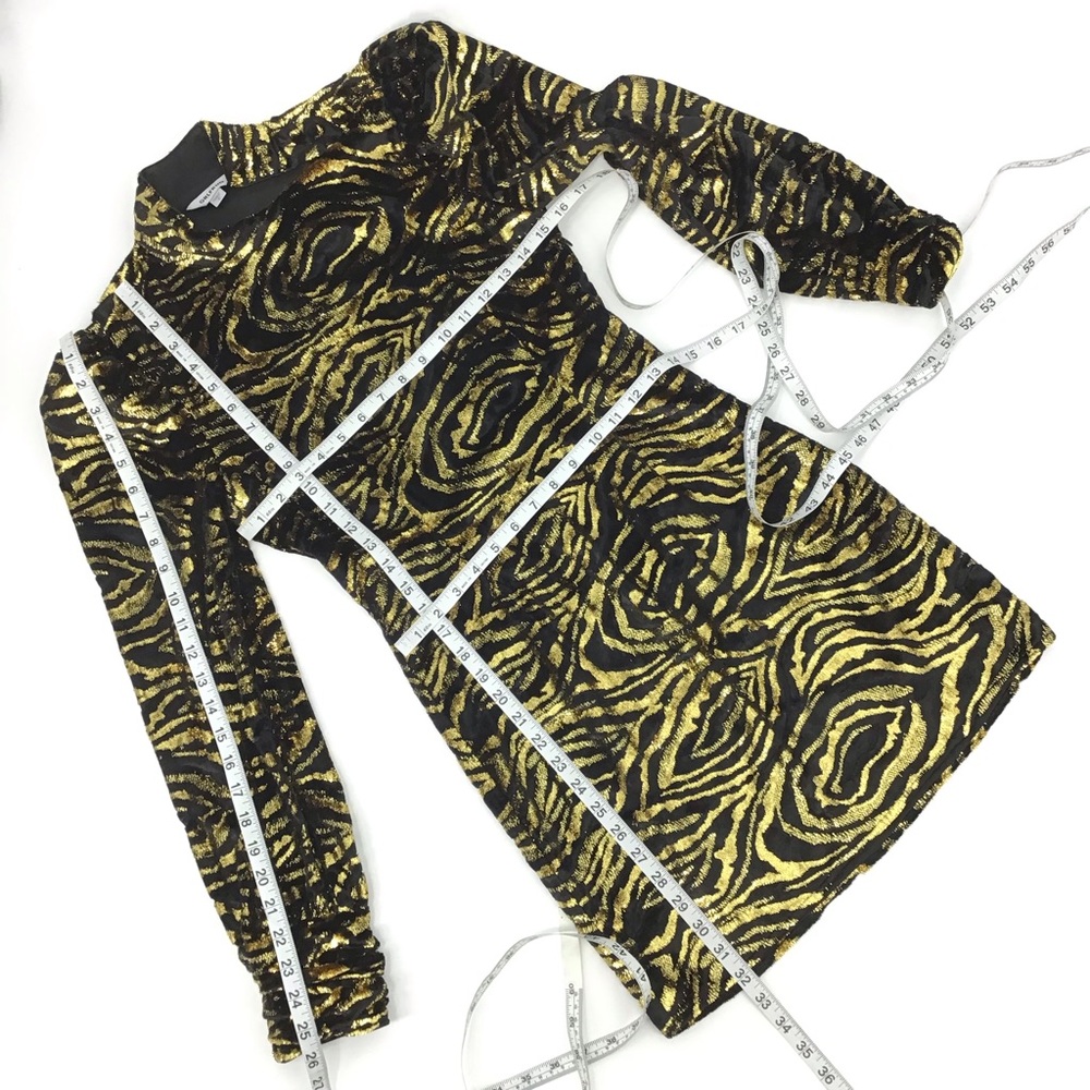 GRLFRND Janice Mini Black Gold Dress - Picture 13 of 14